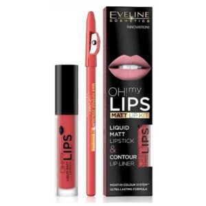 Set Eveline Oh My Lips Labial Acabado Mate + Lápiz de Labios